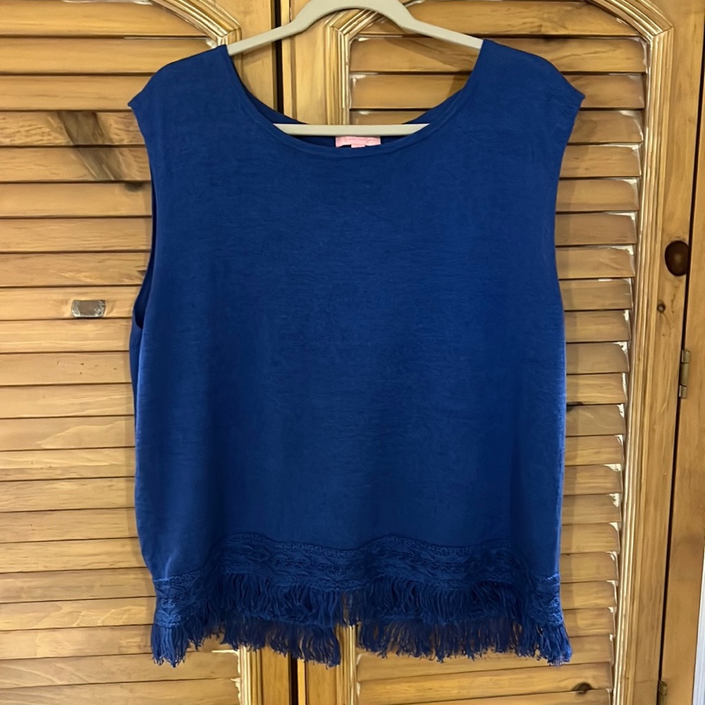 Lilly Pulitzer Royal blue knit sleeveless top sz XL preowned